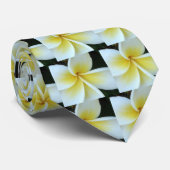 Frangipaniの花のタイ ネクタイ (ロール)