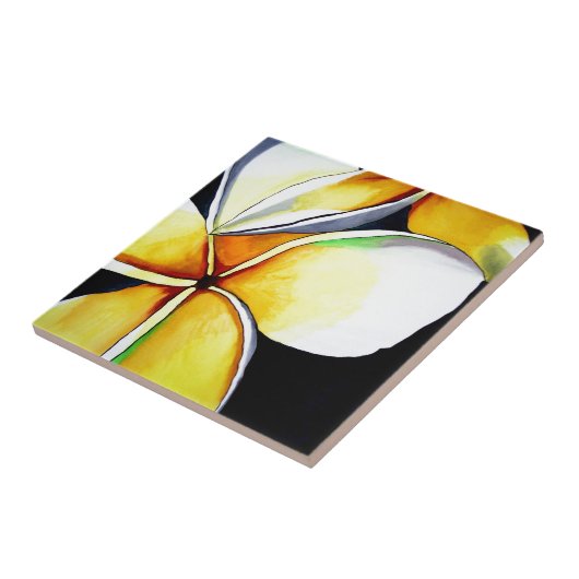 Frangipaniの花の芸術 タイル (側面)