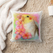 frangipaniを持つCockatiel クッション (ブランケット)