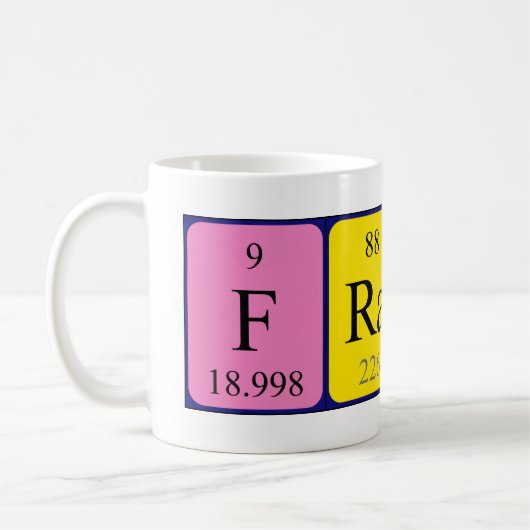 Frani周期表名mug コーヒーマグカップ (左)