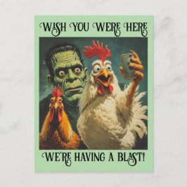 “Frank & His Peeps” Cheesy Chicken ポストカード