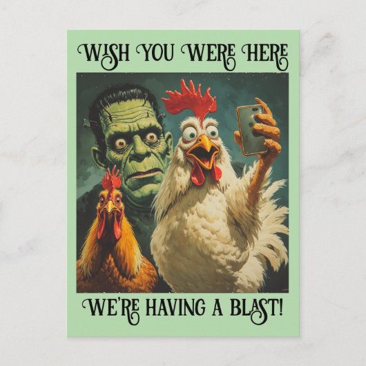 “Frank & His Peeps” Cheesy Chicken ポストカード (正面)