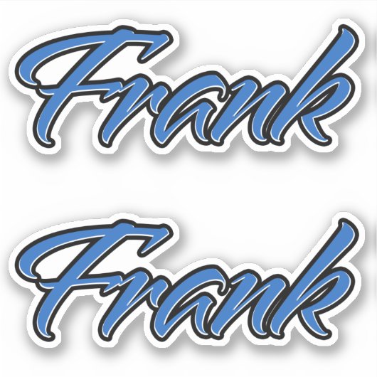 Frank Name blue Aufkleber Sticker Stickerset シール (正面)