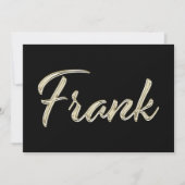 Frank Name white gold Handwriting Karte カード (正面)