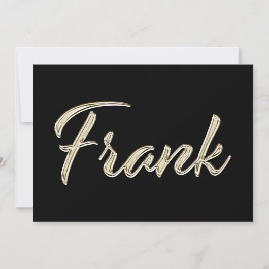 Frank Name white gold Handwriting Karte カード (正面)