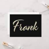 Frank Name white gold Handwriting Karte カード (正面/裏面インサイチュ)