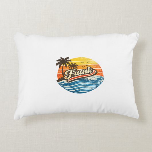 Frank Retro Sunset Name Design アクセントクッション (正面)