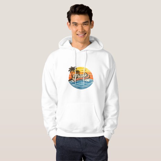 Frank Retro Sunset Name Design パーカ (正面フル)