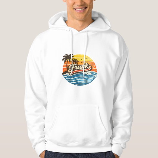 Frank Retro Sunset Name Design パーカ (正面)