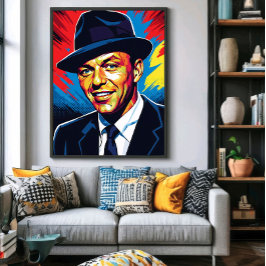 Frank Sinatra: Iconic Charm in Vivid Colors ポスター