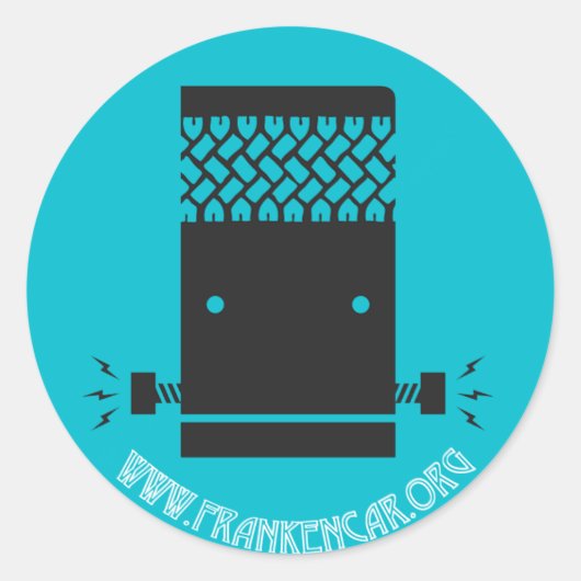 Frankencar Sticker with Webサイト ラウンドシール (正面)