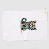 FrankenCatオーバーサイズTシャツ ゴルフタオル (横)