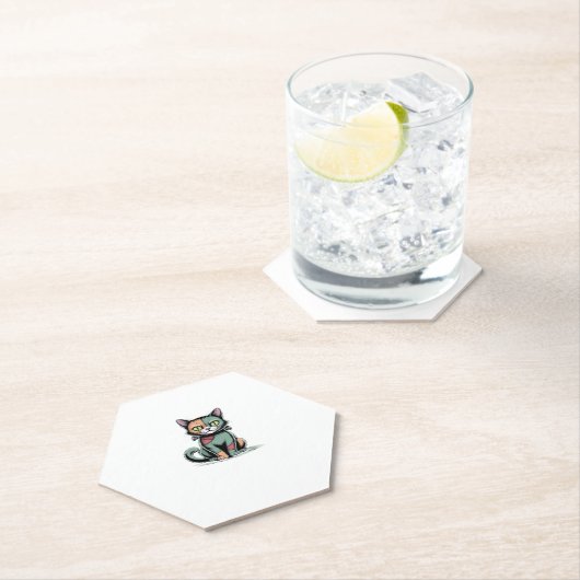 FrankenCatオーバーサイズTシャツ ペーパーコースター (インサイチュ)