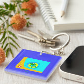 FrankenCheeseの夏の正方形Keychain キーホルダー (正面右)