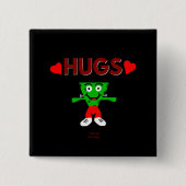 FrankenCheese Hugs 2インチ正方形ボタン 缶バッジ (正面)