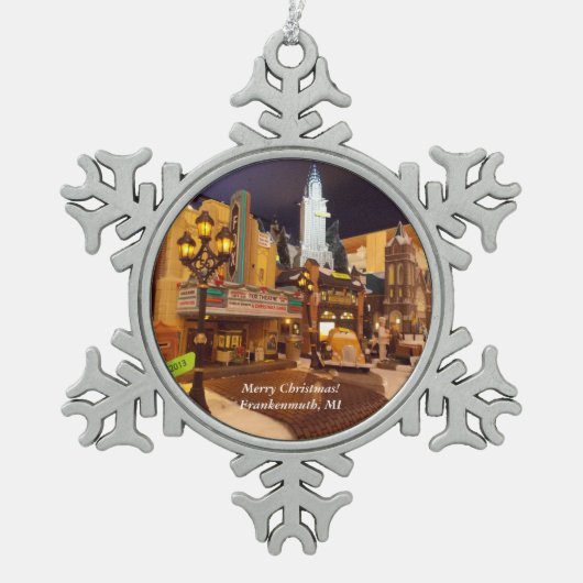 Frankenmuthの雪片のオーナメント1 スノーフレークピューターオーナメント (正面)