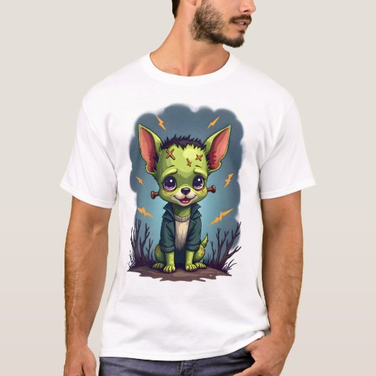 Frankenstein Chihuahua Shock Tシャツ (正面)