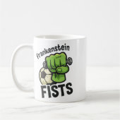 Frankenstein Fists Funny Soccer Stuff コーヒーマグカップ (左)