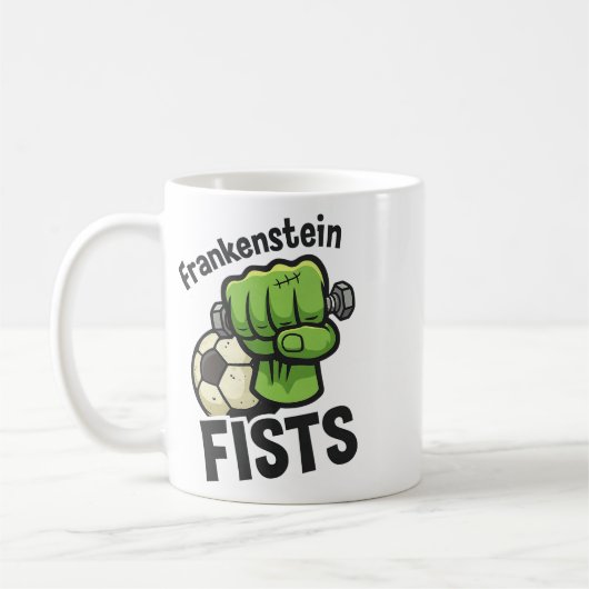 Frankenstein Fists Funny Soccer Stuff  コーヒーマグカップ (左)