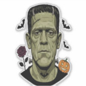 Frankenstein Halloween Illustration Creepy シール (正面)