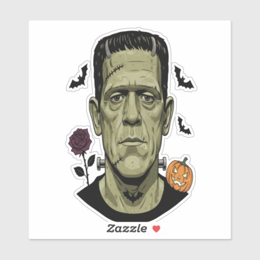 Frankenstein Halloween Illustration Creepy シール (シート)