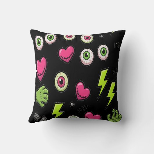 Frankenstein Monster Creepy Cute Halloween クッション (裏面)