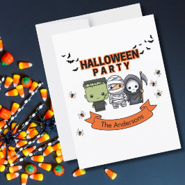 Frankenstein Mummy Grim Reaper Spooky Halloween ポストカード