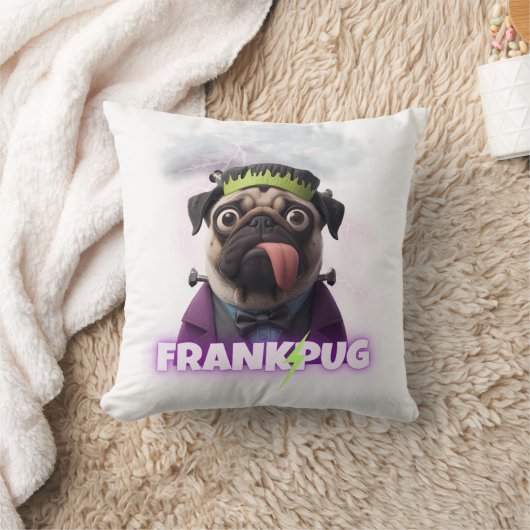 Frankenstein Pug Pillow クッション (ブランケット)