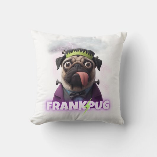 Frankenstein Pug Pillow クッション (正面)