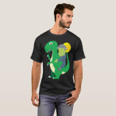 Frankenstein Riding Rex Cool Dinosaur Halloween Co Tシャツ (正面フル)