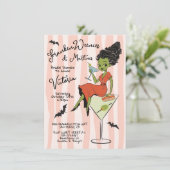 FrankenWeenies & Martinis Halloween Bridal Shower 招待状 (スタンド正面)