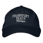 Frankfort Beach Michigan Embroidered Baseball Hat 刺繍入りキャップ (正面)