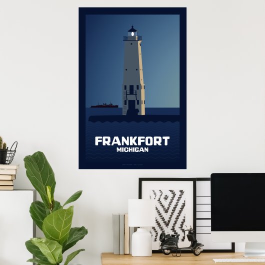 Frankfort Lighthouse, Michigan ポスター (ホームオフィス)