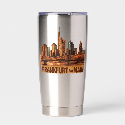 Frankfurt am Main - abstrakte Kunst - Skyline 保温保冷タンブラー (正面)