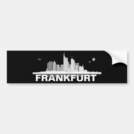 Frankfurt City Skyline Autoaufkleber / Aufkleber バンパーステッカー (正面)