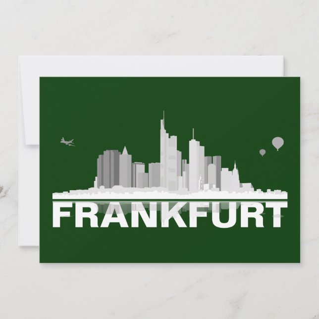 Frankfurt City Skyline Karte / Klappkarte (正面)