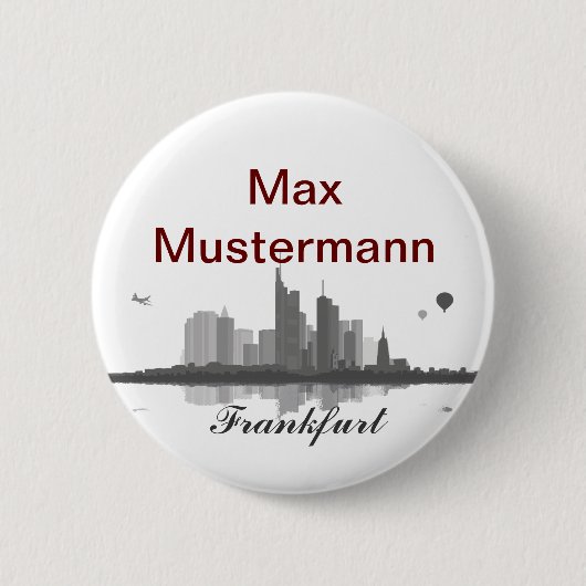 Frankfurt Skyline Button / Anstecker / Pin 缶バッジ (正面)