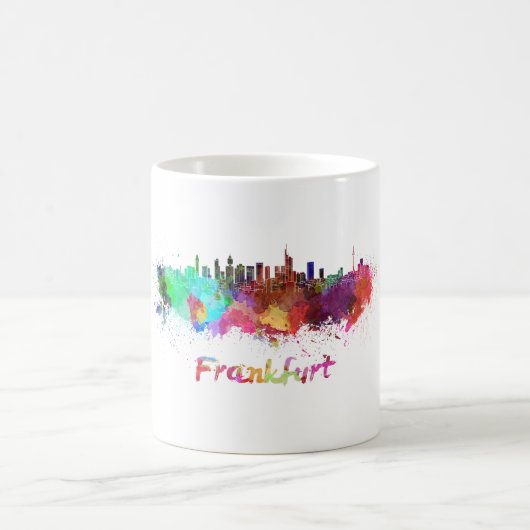 Frankfurt skyline in watercolor コーヒーマグカップ (中央)