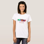 Frankfurt skyline in watercolor tシャツ (正面フル)