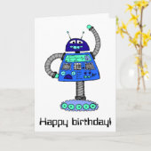 Frankieのロボット: 白の青 カード (黄色い花)