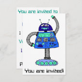 Frankieのロボット: 白の青 招待状 (正面/裏面)
