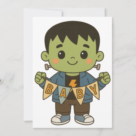 Frankie Boo Crew Baby Shower Invitation – Editable 招待状 (正面)