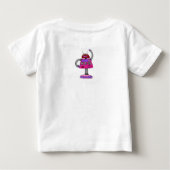 Frankie Robot：白のピンク ベビーTシャツ (裏面)