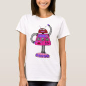 Frankie Robot：白のピンク Tシャツ (正面)