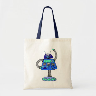 Frankie Robot:青(白) トートバッグ