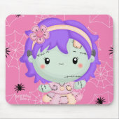Frankie the Fabric Monster Pink Spiderweb Mouse Pa マウスパッド (正面)
