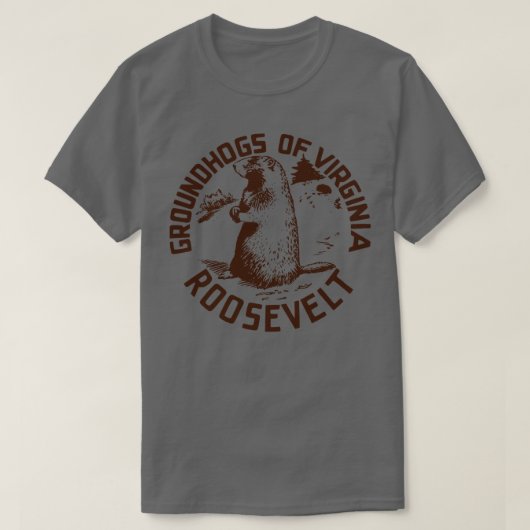 Franklin D Rooseveltのバージニア州のグラウンドホグ Tシャツ (デザイン正面)