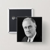 Franklin Delano Roosevelt 缶バッジ (正面&裏面)