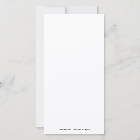 Franklin Harvest rooster flat card (裏面)