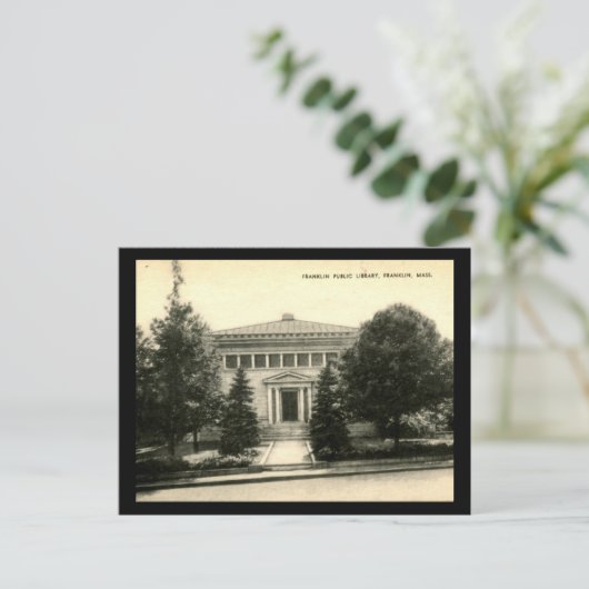 Franklin Library, Franklin,マス。ヴィンテージ ポストカード (スタンド正面)